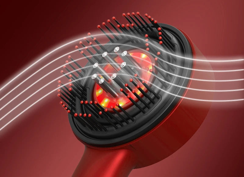 Red Light Electric Vibration Massage Comb